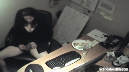 babe, solo, office, spycam