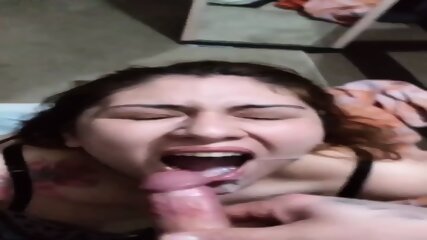 blowjob, big ass, brunette, This whore is worth watching her swallowing