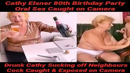 Slut Granny Cathy E Caught On Camera Proudly Sucking Off Her Neighbours Cock For Fun After Her 80th Birthday Party After Drinking Wine