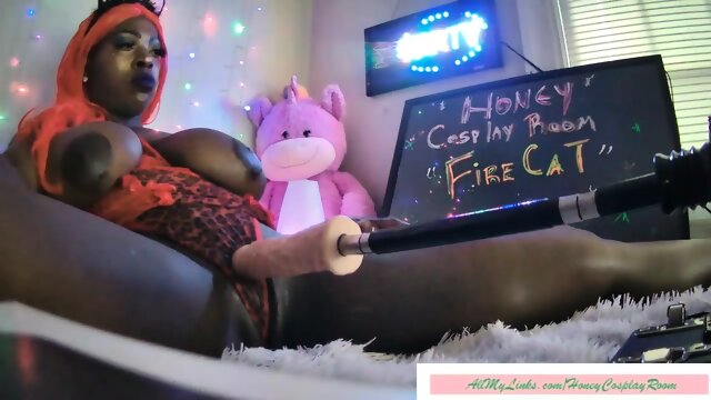 HONEY COSPLAY ROOM - FIRE CAT -- SexMachine Fucks so Good