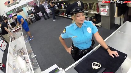 Police Babe Fucked And Facialized In Pawnshop Office By BWC