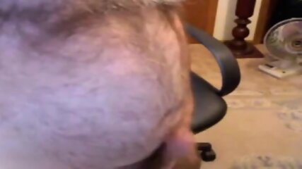Hairy Daddy Bear Stoking His Cock