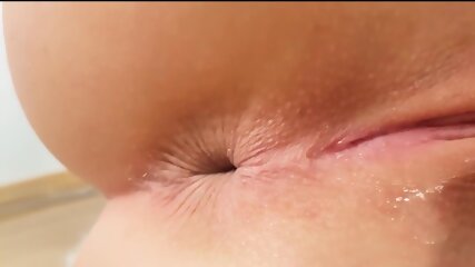 anal, amateur, girl shows holes close up, webcam