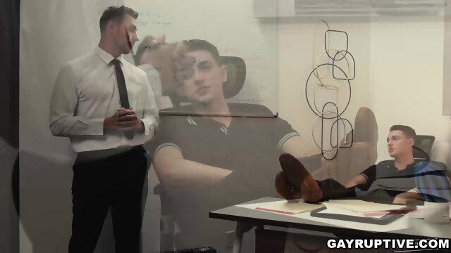 Employee getting fucked by his boss inside his office