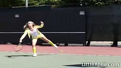 Teen Masturbates Outdoors After Tennis