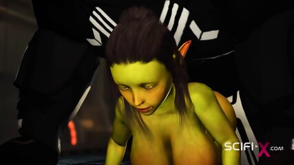 Crazy anal alien sex with a huge cock in the spacecraft