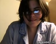 Teen Geek Flashes Her Privates And Takes A Shower