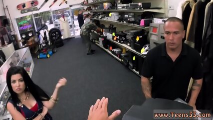 brunette, reality, pawn shop, natural tits