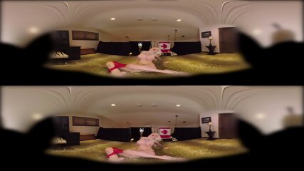 Big Tits Blonde Stripper In Red VR