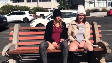 Gorgeous Euro Lesbians Go At It In Public Then Suck A Dick