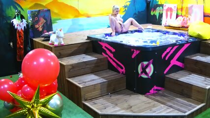 Curvy Blonde Masturbates In A Hot Tub At Warehouse X