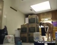 Cam Girl Moving Stuff While Nude