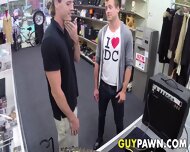 Handsome young stud spitroasted by BDSM pawn brokers