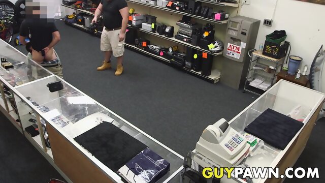 Kinky voyeur watching a hardcore anal drilling in pawnshop