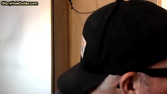 Gloryhole homemade gaydaddy sucking black dong in closeup