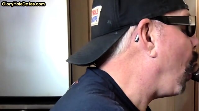 IR gloryhole gaydaddy sucks black cock and gets banged