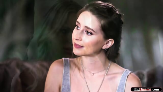 Busty lesbian milf neighbor kisses and facesits petite teen