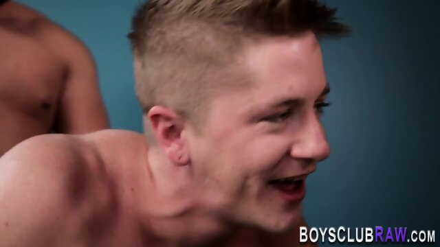 Dapper hunk rides cock in threesome