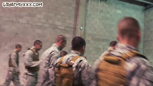 Real military training for anal sex during shower time