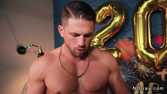 Stepbros in steamy gay anal sex on New Years Eve