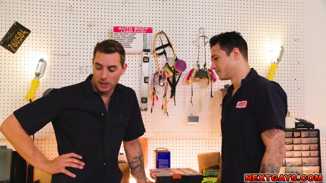 Garage sex scene with Carter Woods and Jayden Marcos