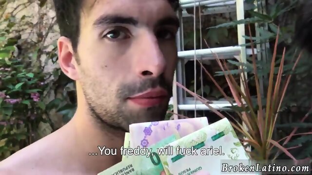 Latin gay handjob doing what the director said, groping each other and the cameraman was