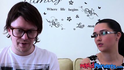 Nerdy Gamer Sucked Skillfully By A Cute Babe With Glasses