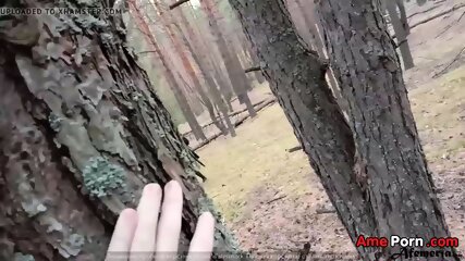 Horny Babe Caught In The Forest And Doggystyle Fucked