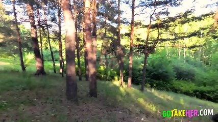 Outdoor Blowjob And Anal Creampie In Forest With Hot Amateur