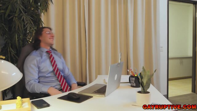 Horny gay officemates cant help but go fucking inside their office