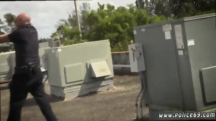 Dark haired milf Break-In Attempt Suspect has to penetrate his way out of