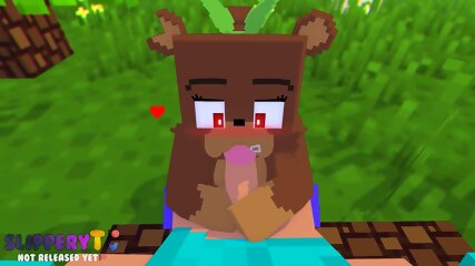 Bia Gives Her 1st Blowjob (Minecraft)