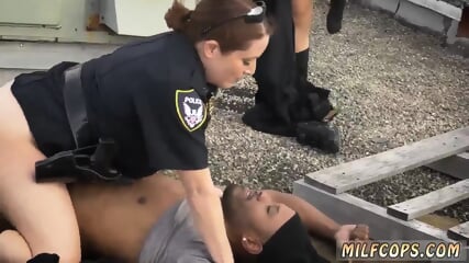 milf, cop, uniform, blowjob