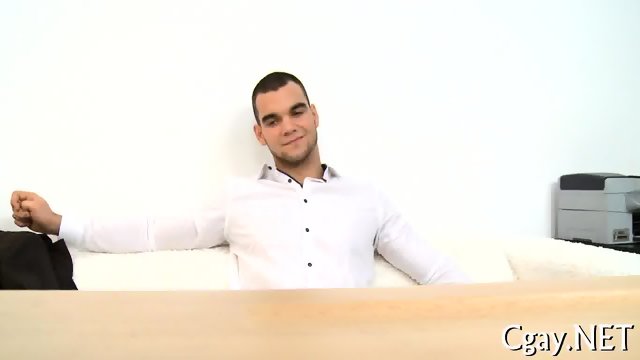 Lubricous blowjob for gay stud